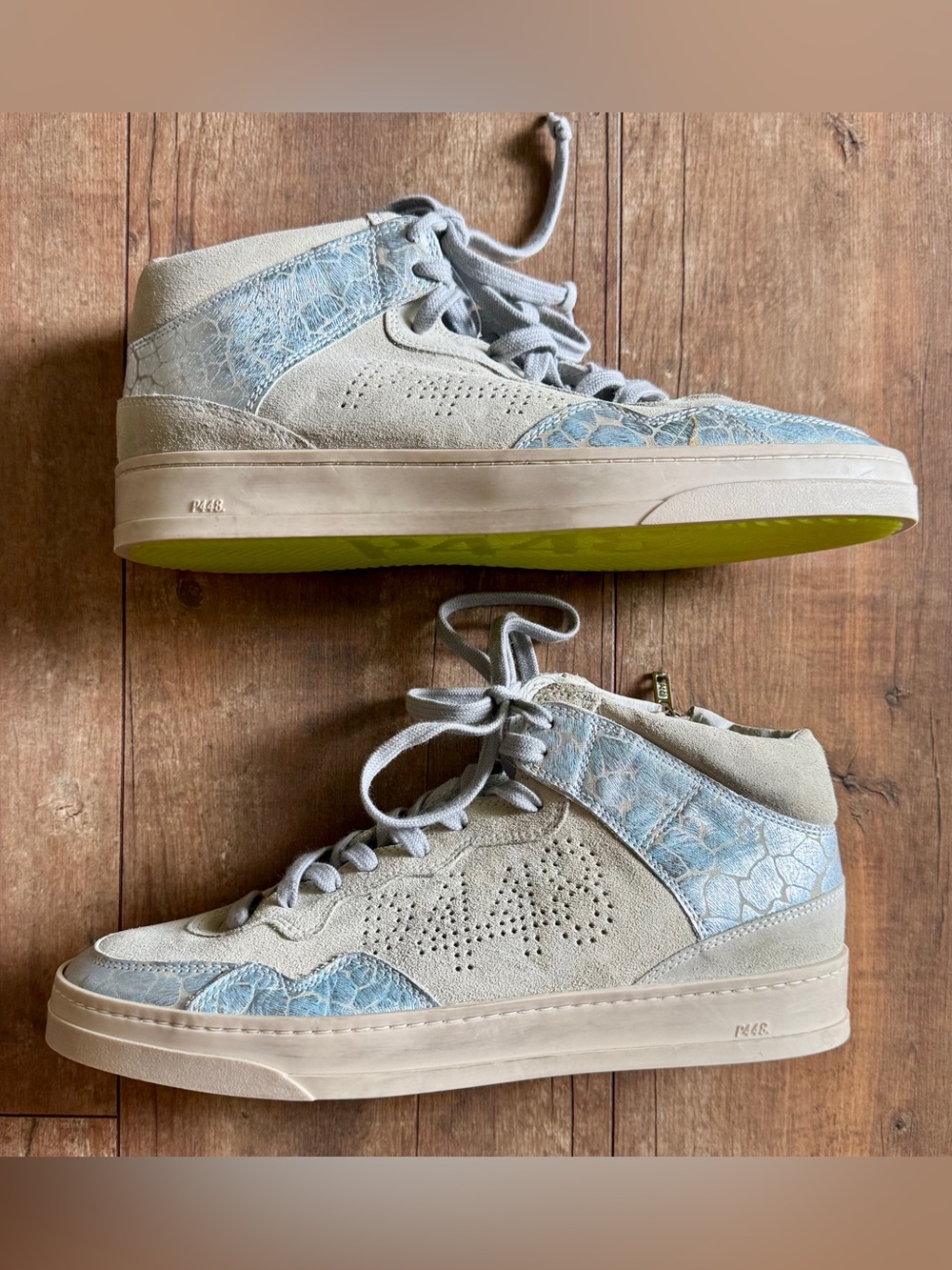 P448 BaliHi High Top Light Blue and Tan Sneaker Size 42/11